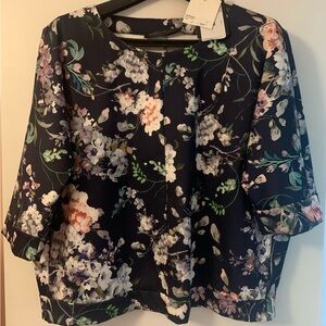 NWT Marina Rinaldi $395 Blouson Style top washable 16-18 1x-2x